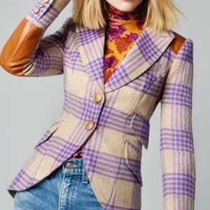 SMYTHE Blazer - Size 2 - Gorgeous, tailored Wool & Leather Equestrian Style